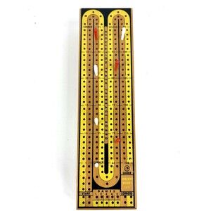 Vintage Drueke No 2050 Regulation Track Wood Cribbage Board Game Box Instruction
